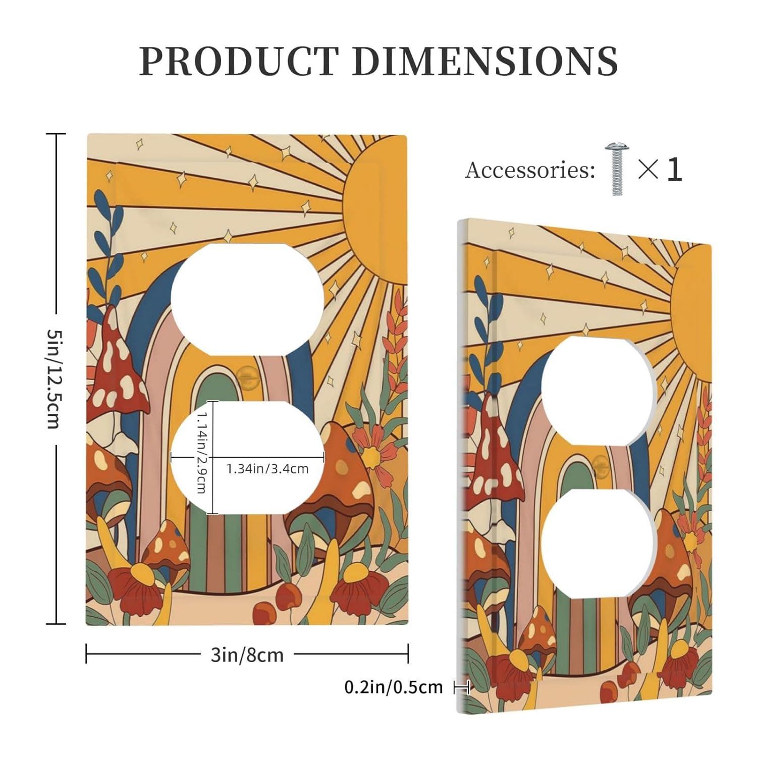 ZICANCN Outlet Covers Wall Plate, Sunflowers Nature Beige Background Light Switch Cover Decorative, Duplex Toggle Combo 1-Gang