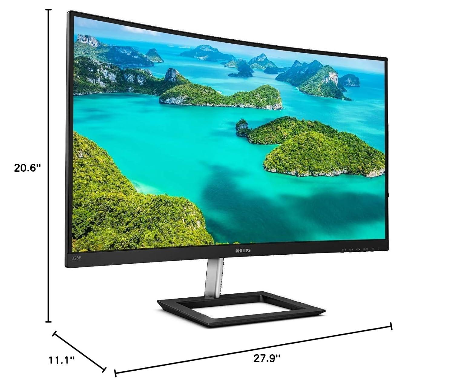 Curved 32" 4K UHD IPS Monitor with Built-In Speakers - Black