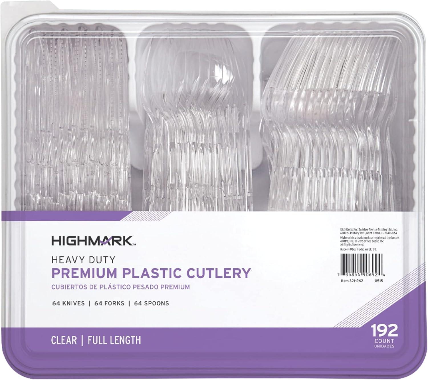 Highmark® Heavy-Duty Plastic Cutlery, Clear, Pack Of 192 Utensils