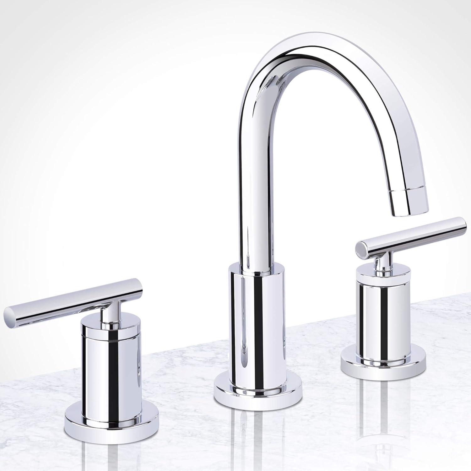 Miseno MNO1343CP Mia Widespread Bathroom Faucet with Brass Push-Pop Drain Assembly, Polished Chrome