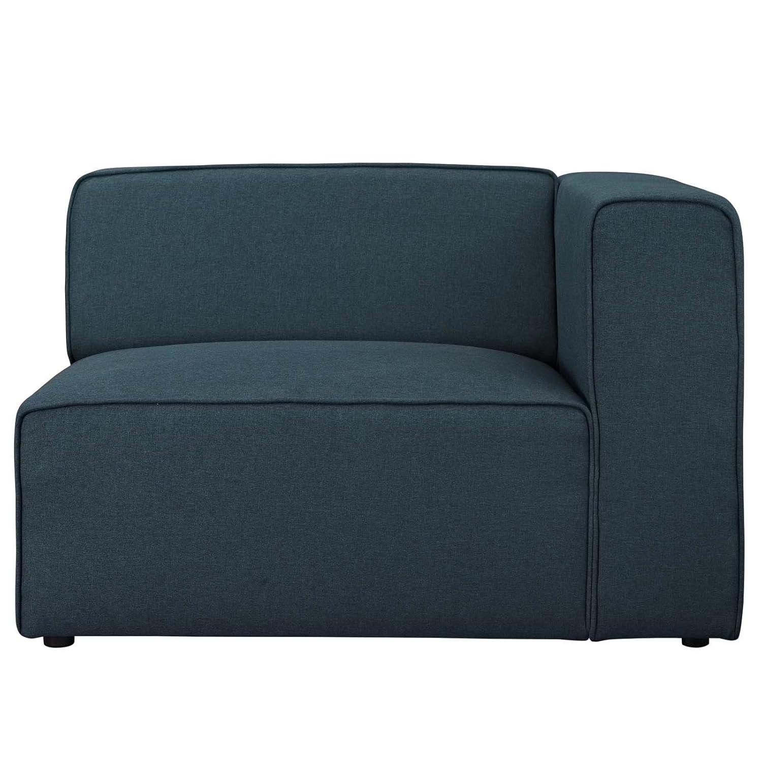 Modway Mingle Modern Style Polyester Fabric Right-Facing Sofa Chair in Blue