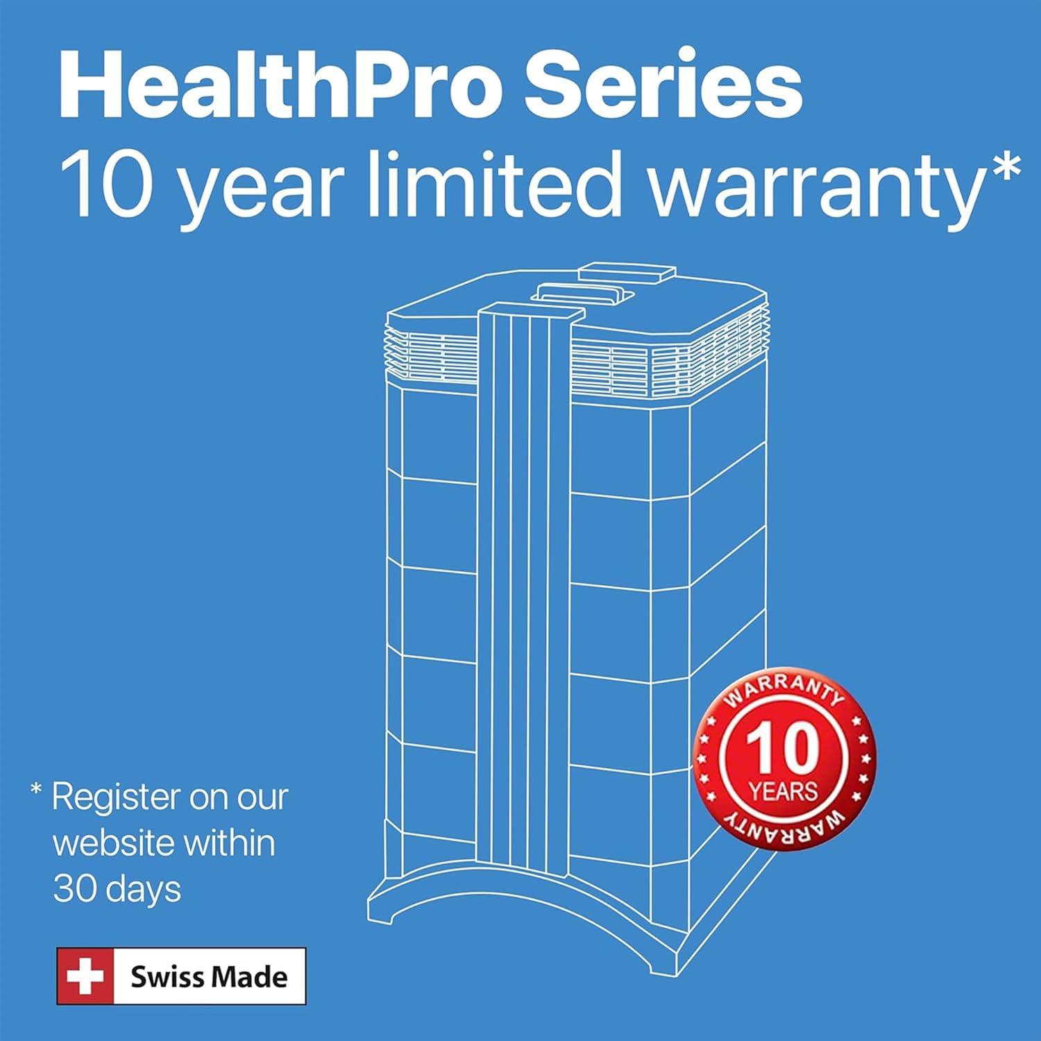 IQAir HealthPro Plus XE Air Purifier - Smart HyperHEPA Filtration for Large Rooms up to 1125 sq ft - Viruses, Allergens, Smoke, Mold, Dust, Pet Dander, Swiss Made, WiFi Enabled