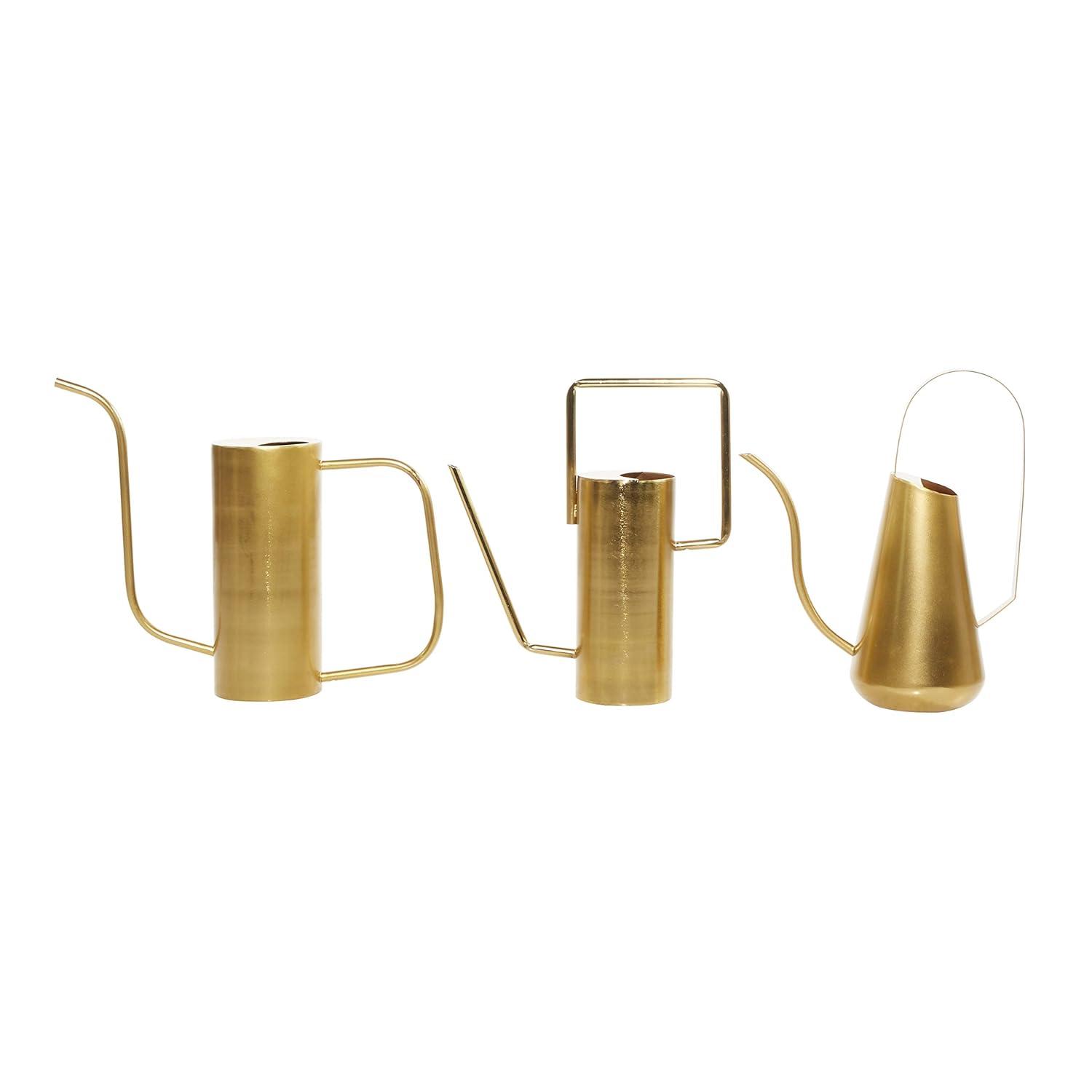 Set of 3 Glam Metal Planters Gold - Olivia & May: Indoor Iron Novelty Planters, No Drainage Hole, Tabletop Display