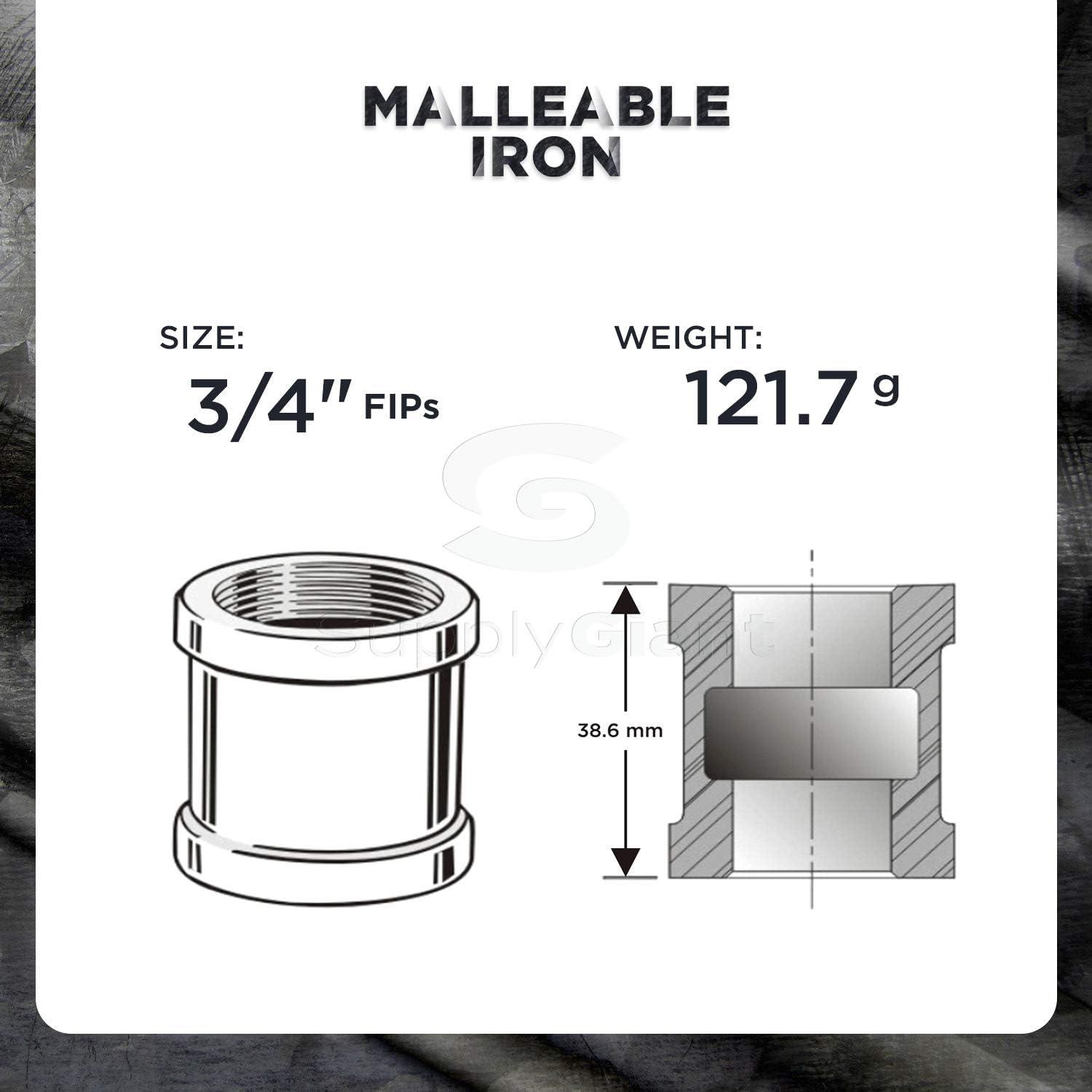 CNMS0056 3/4"" Black Malleable Iron Straight Left/Right Coupling"
