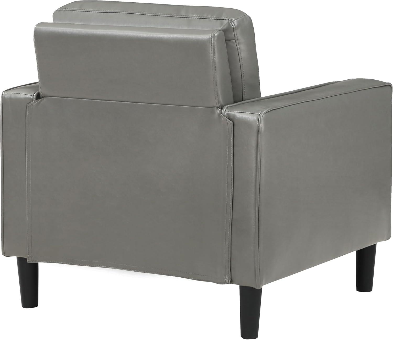 Coaster Ruth Upholstered Track Arm Faux Leather Accent Chair Grey