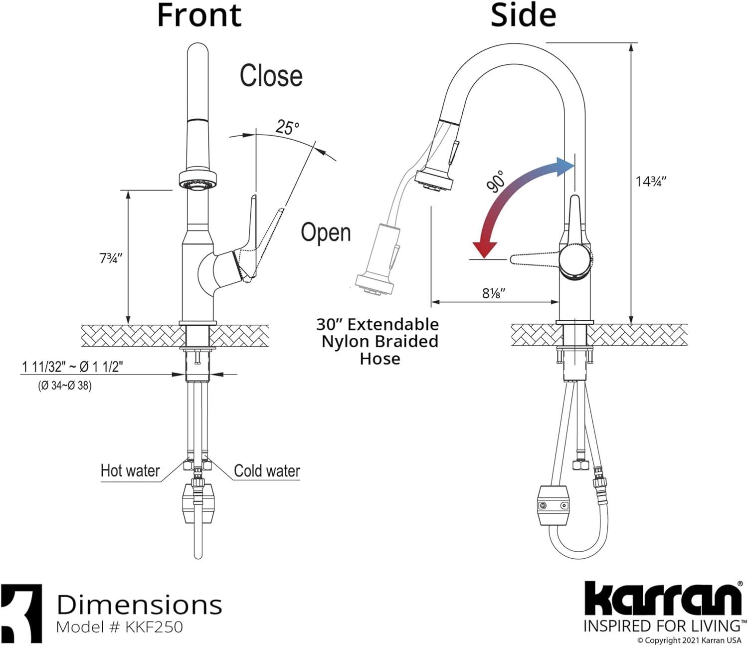 Karran Scottsdale Single Handle Pull Down Sprayer Kitchen Faucet