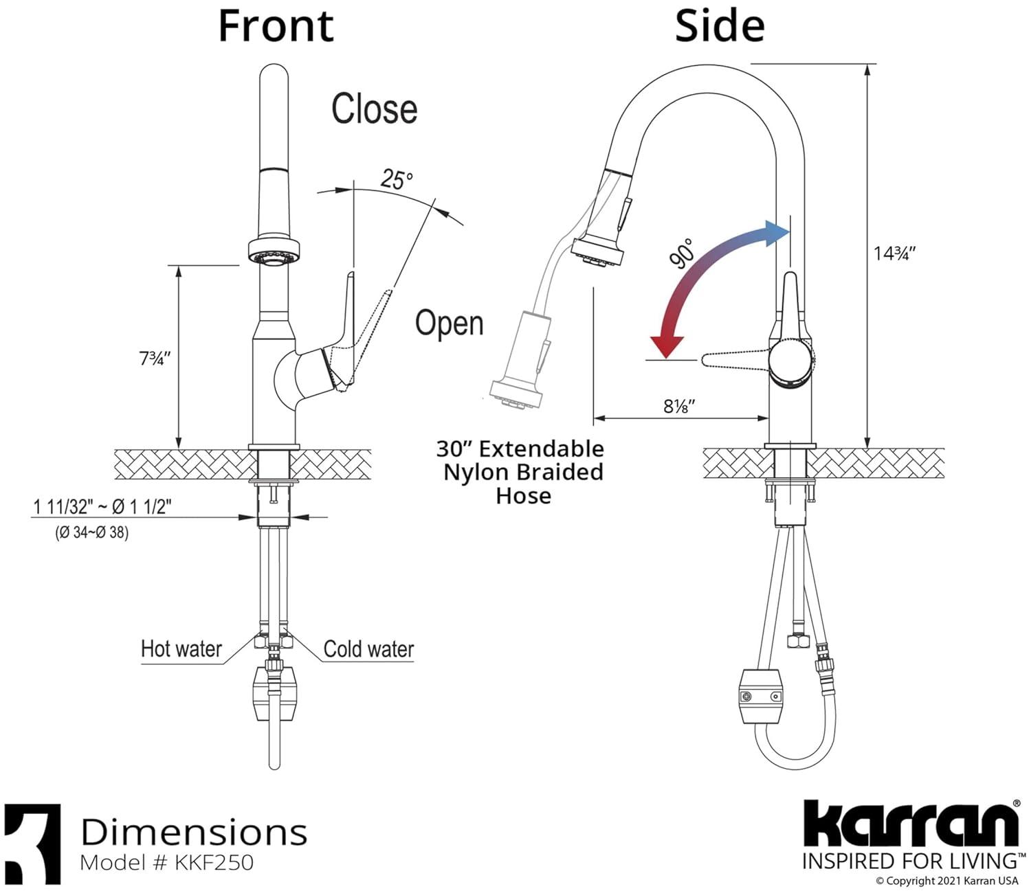 Karran Karran Scottsdale Single Handle Pull Down Sprayer Kitchen Faucet KKF250SS
