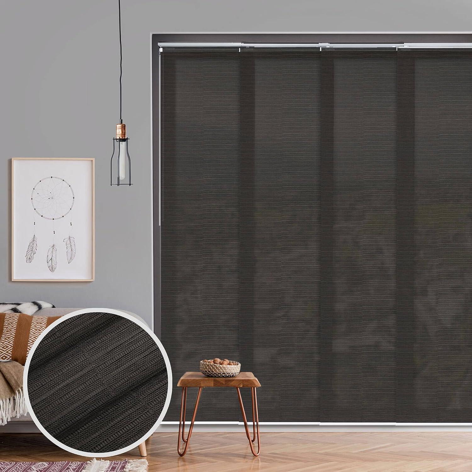 Adjustable Blackout Woven Fabric Panel Track Blinds, 45.8"-86" W x 96" H