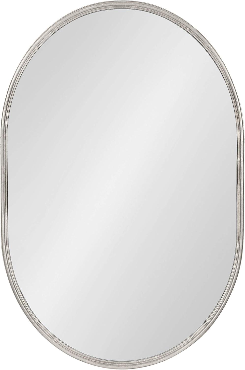 Kate and Laurel Caskill Mid-Century Framed Capsule Wall Mirror, 18 x 24, Silver, Modern Decorative Mirror for Wall