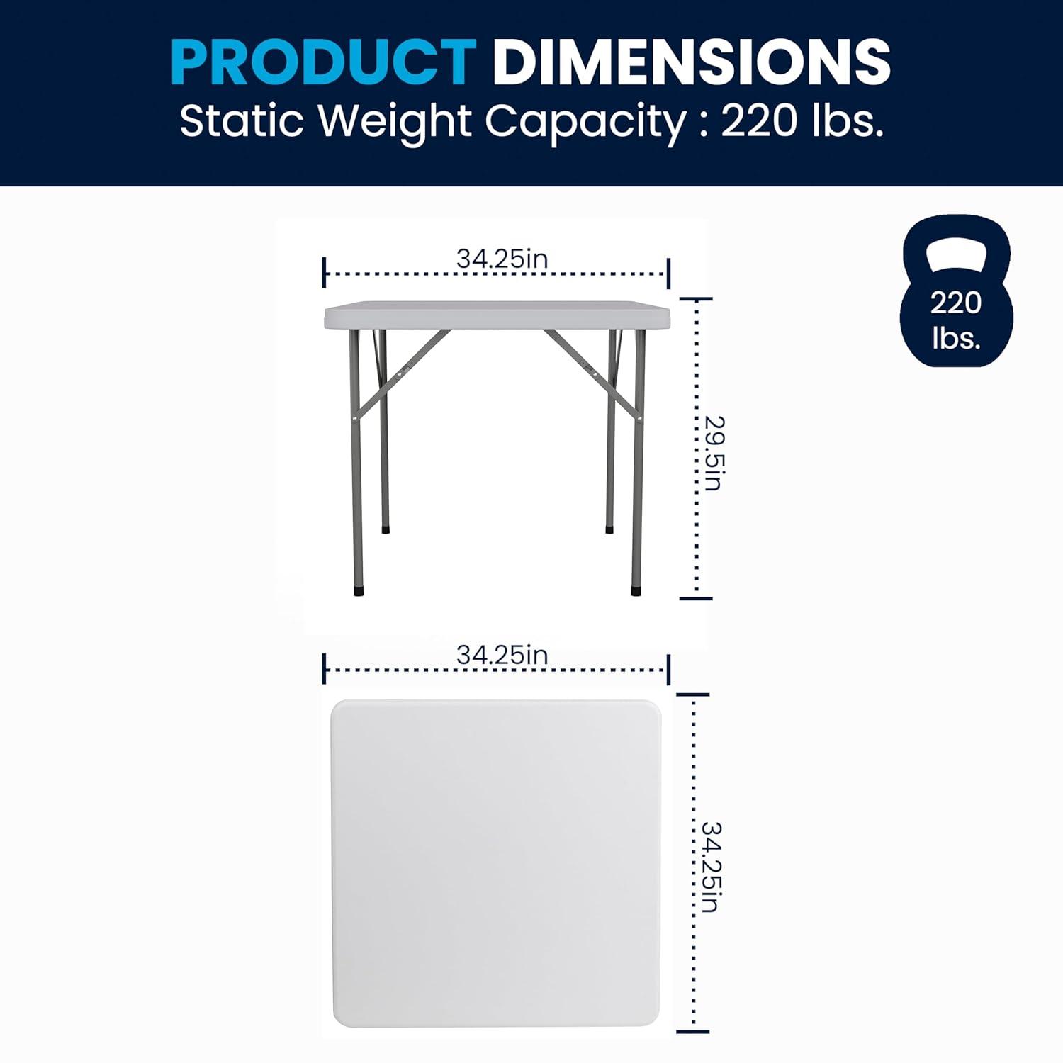 Flash Furniture Noah Square Plastic Folding Event Table