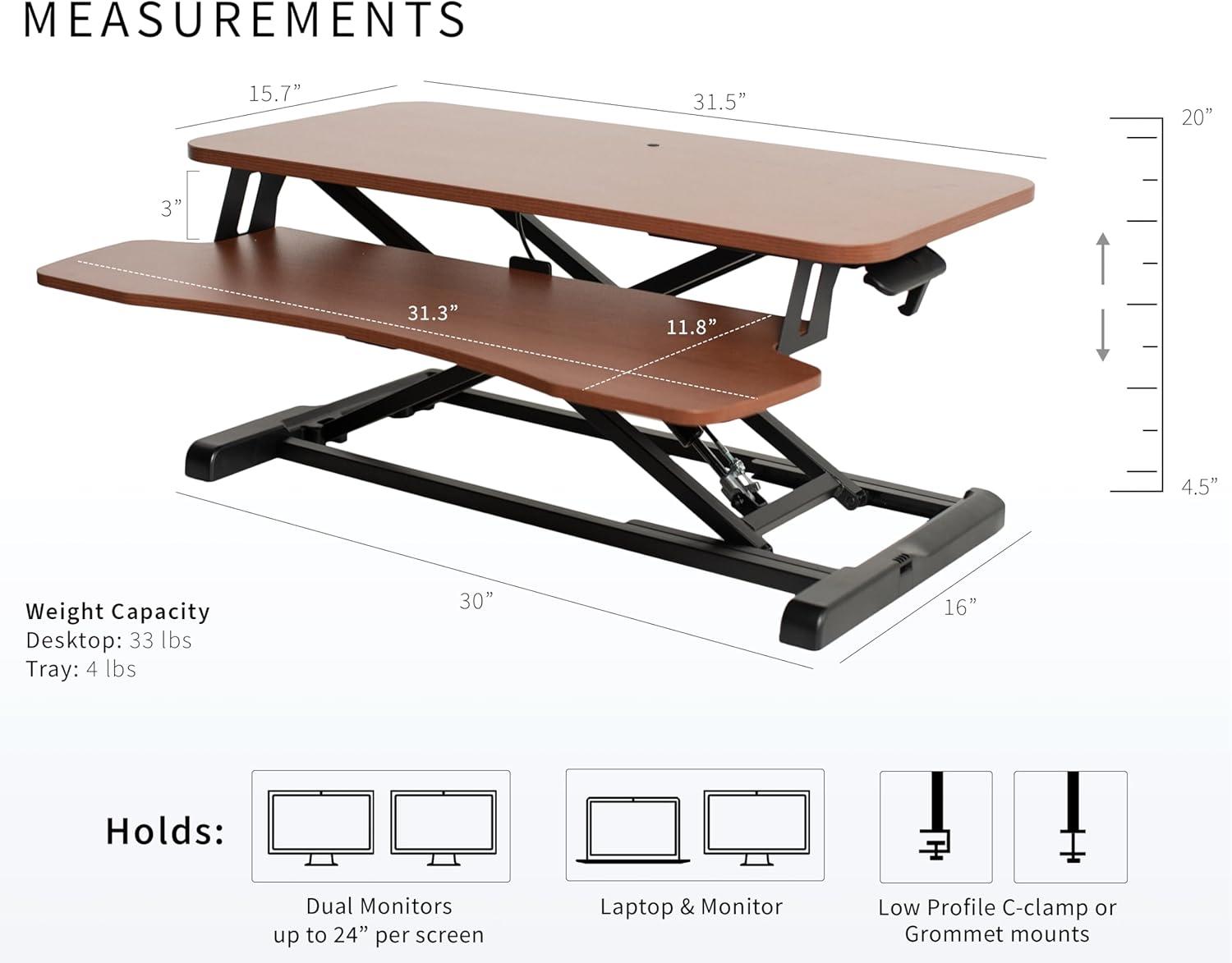 VIVO Height Adjustable Standing Desk Converter (DESK-V000K Series)