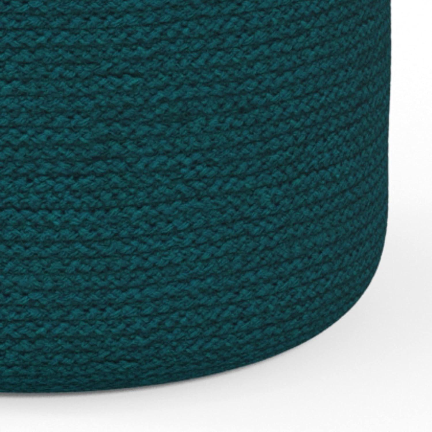 Simpli Home Serena 18"W Handcrafted Jute and Cotton Round Braided Pouf