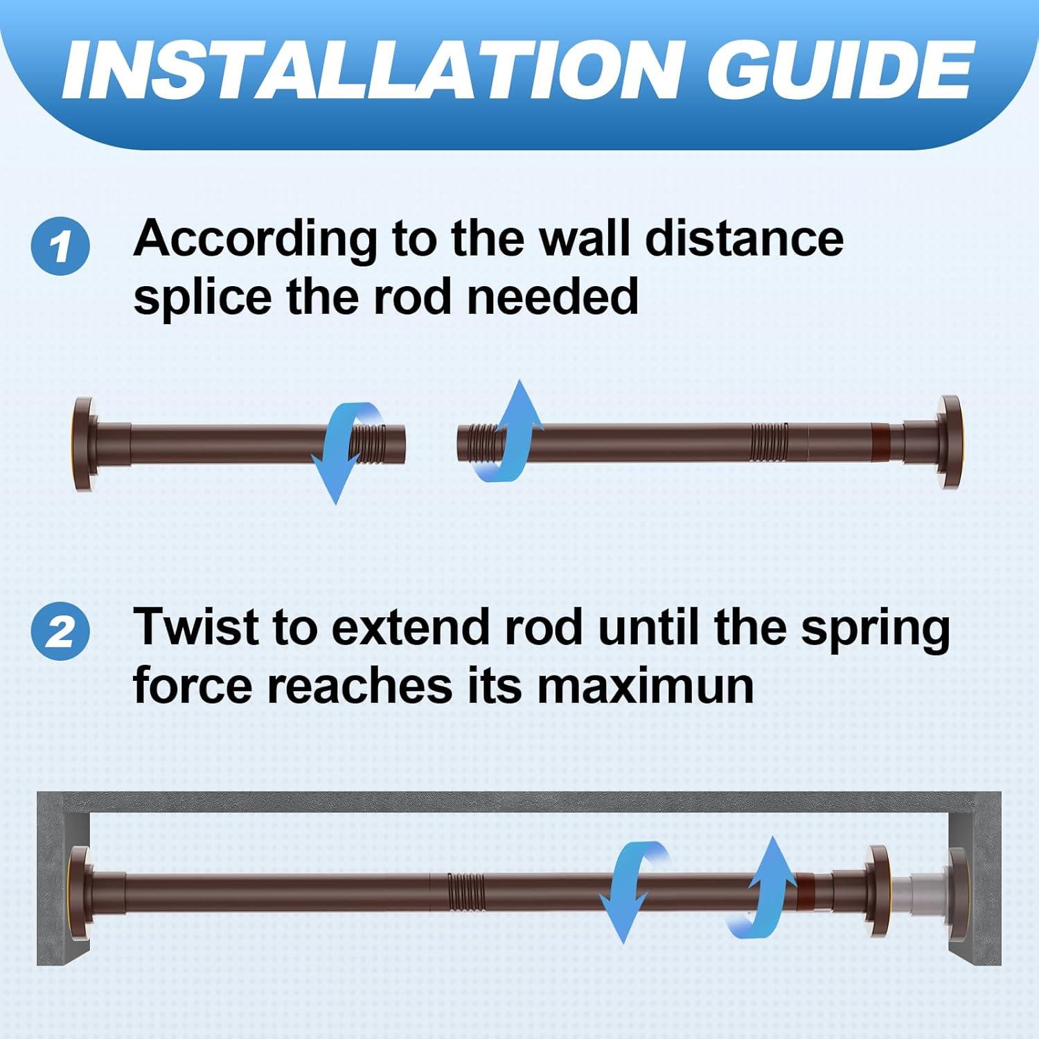 Bronze Adjustable Stainless Steel Tension Shower Rod 31-80 Inch