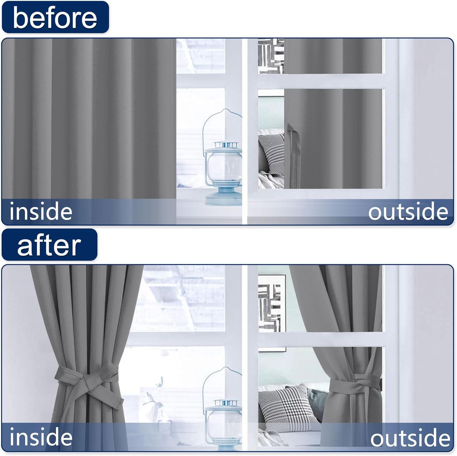 The Twillery Co.® Adona Thermal Insulated Bedroom Curtain Solid Color Room Darkening Blackout Grommet Heat Blocker Curtain Panels with White Liner