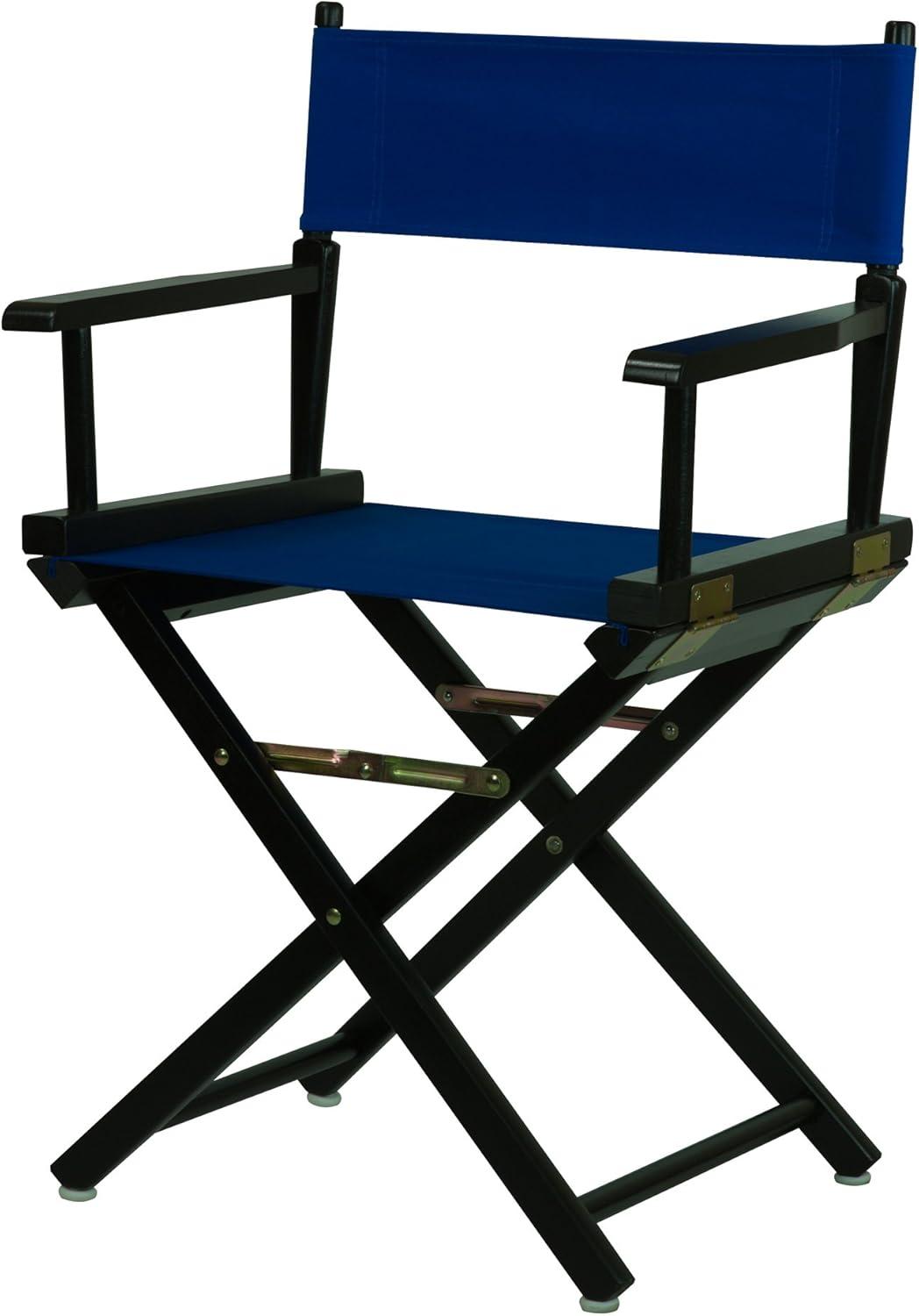 Classic Foldable Director's Chair in Royal Blue & Black