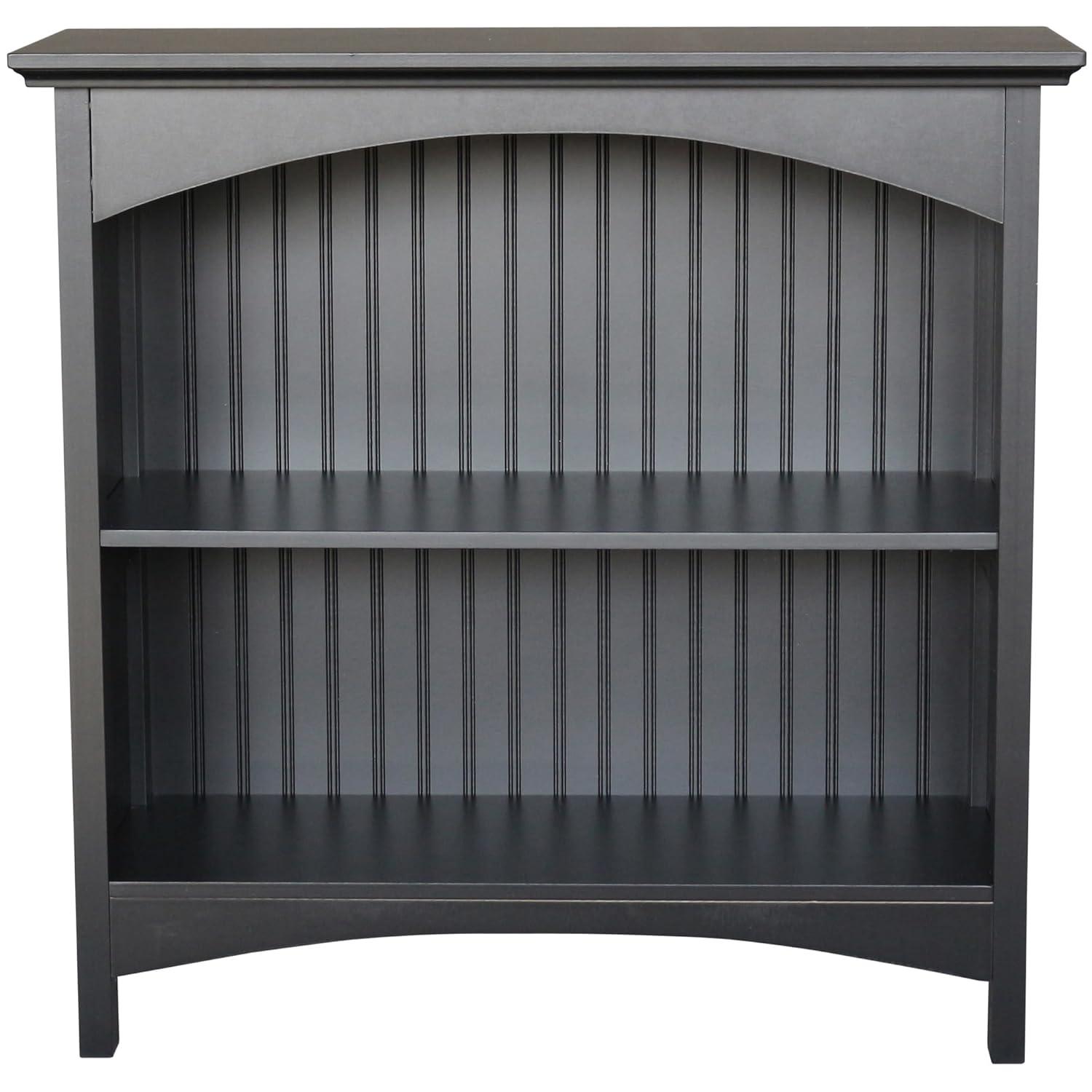 eHemco 3 Tier Storage Shelf Bookcase with 2 Arched Supports, 40 Inches Height, Black