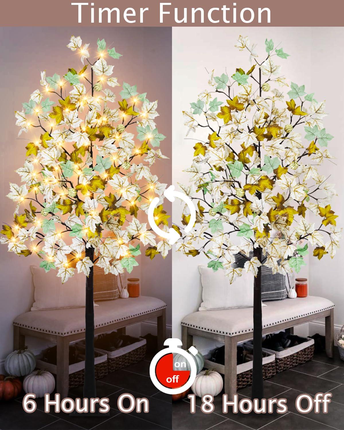 The Holiday Aisle® 6FT Fall Light Up Tree with 96 LEDs Lights