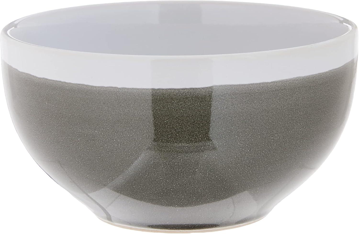 American Atelier, Charcoal and White, Round, Stoneware Dinnerware Set, 16-Piece