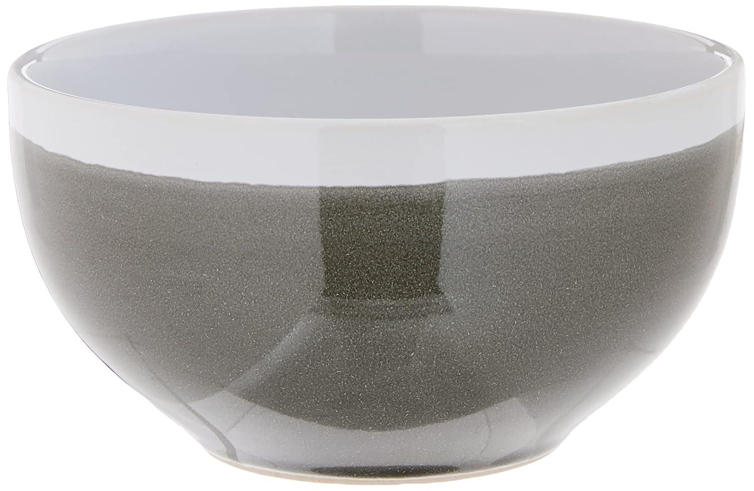 American Atelier, Charcoal and White, Round, Stoneware Dinnerware Set, 16-Piece