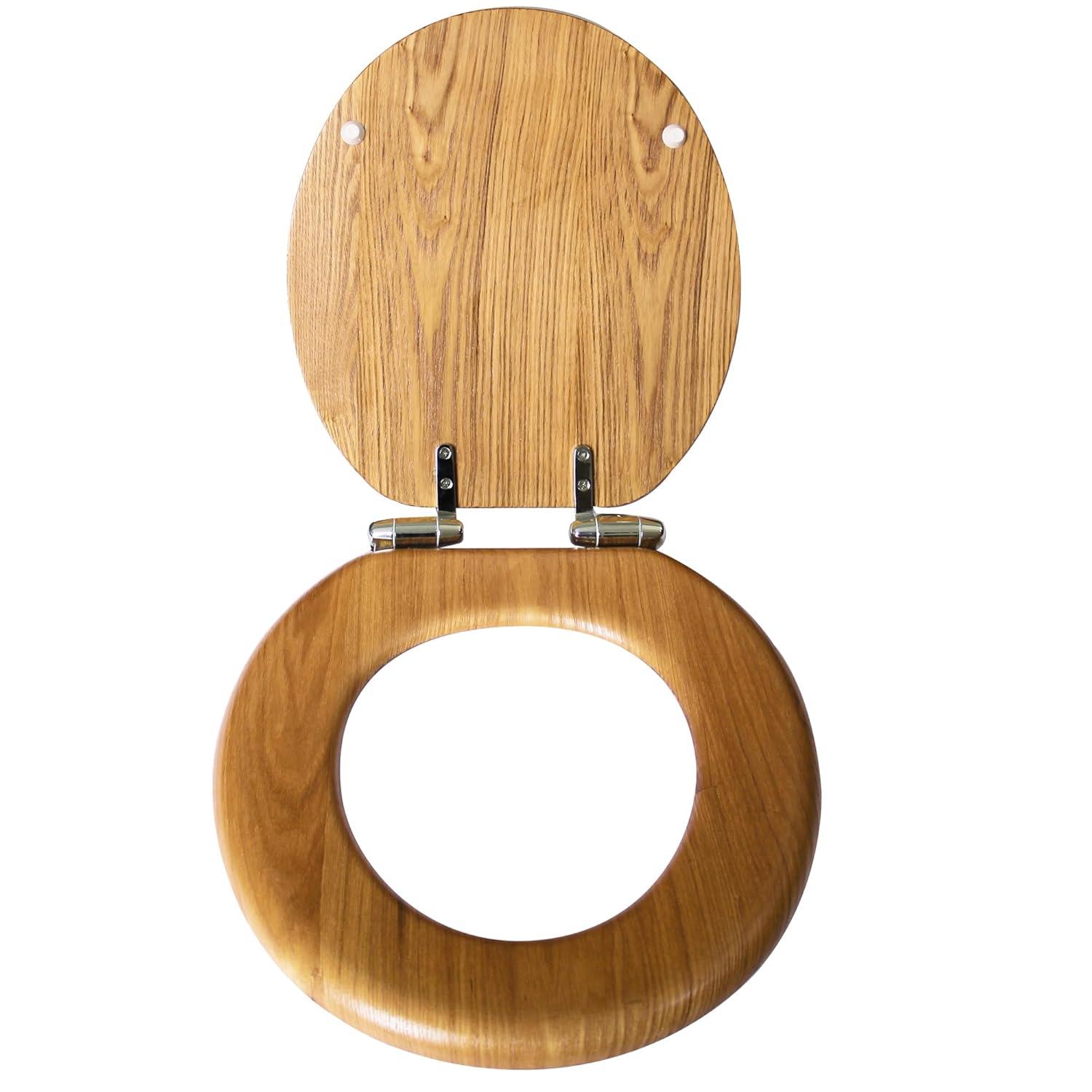 Design House Dalton Round Oak Wood Toilet Seat