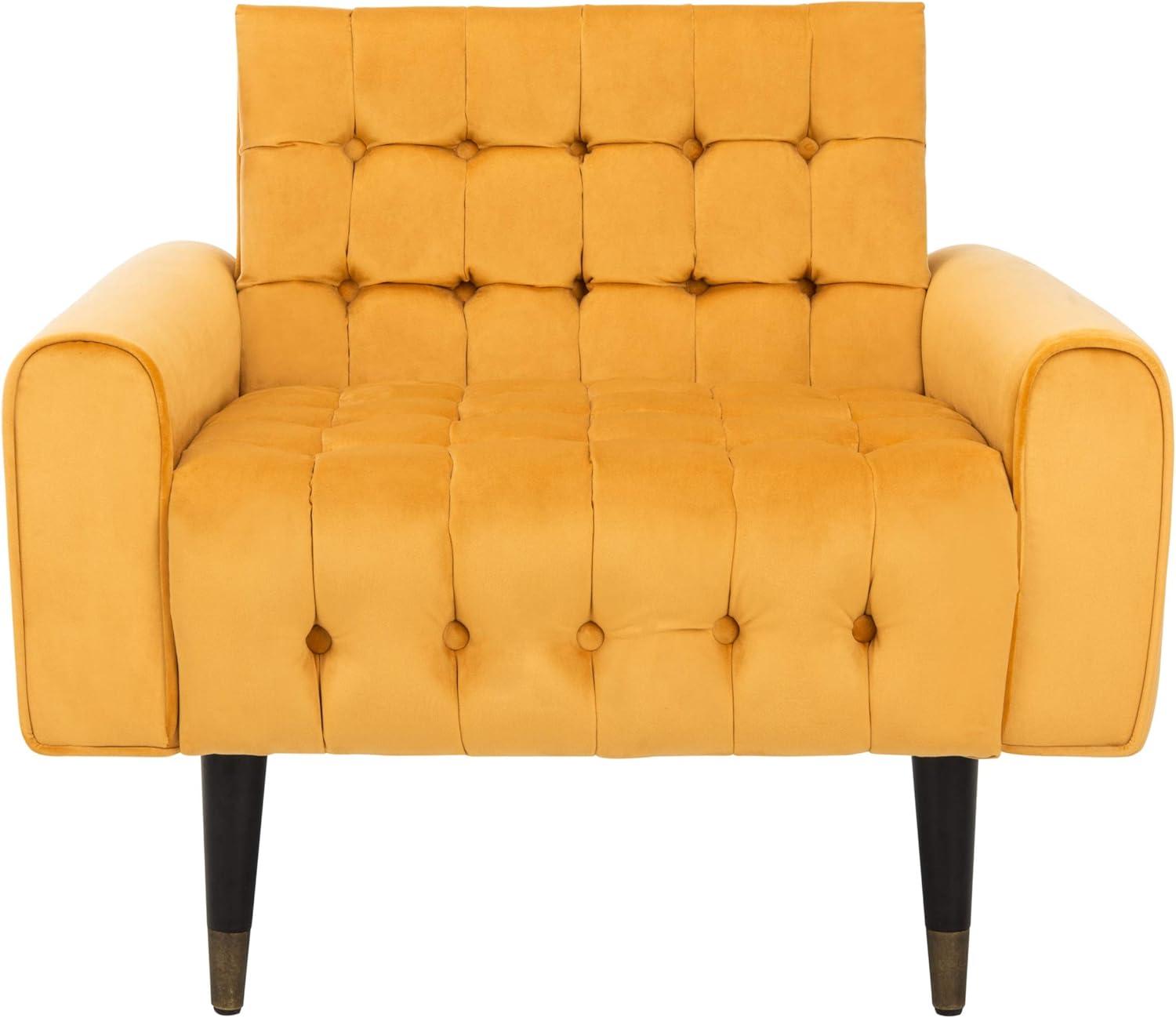 Amaris Tufted Accent Chair - ACH4503 - Marigold/Black - Safavieh