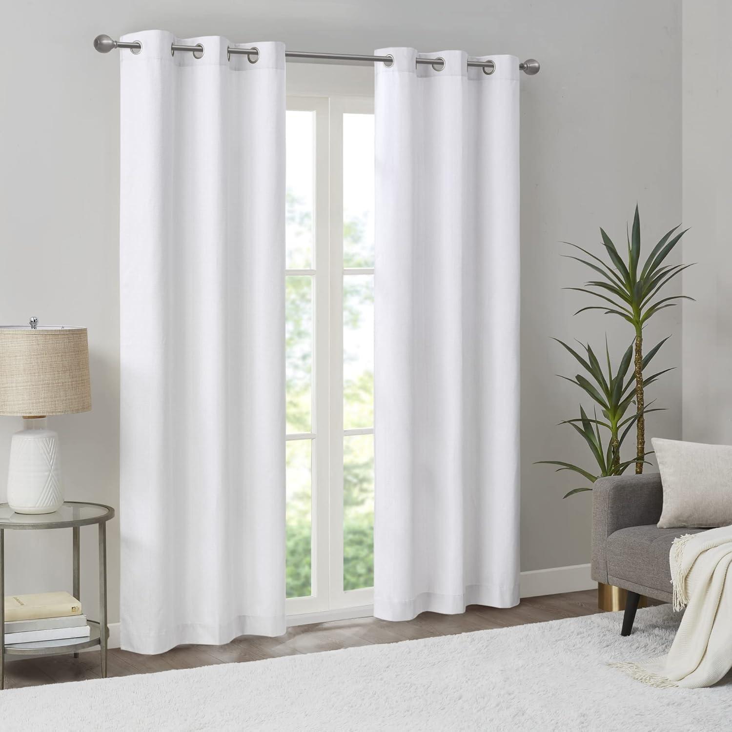 Madison Park Galen Basketweave Room Darkening Curtain Panel Pair (Set of 2)
