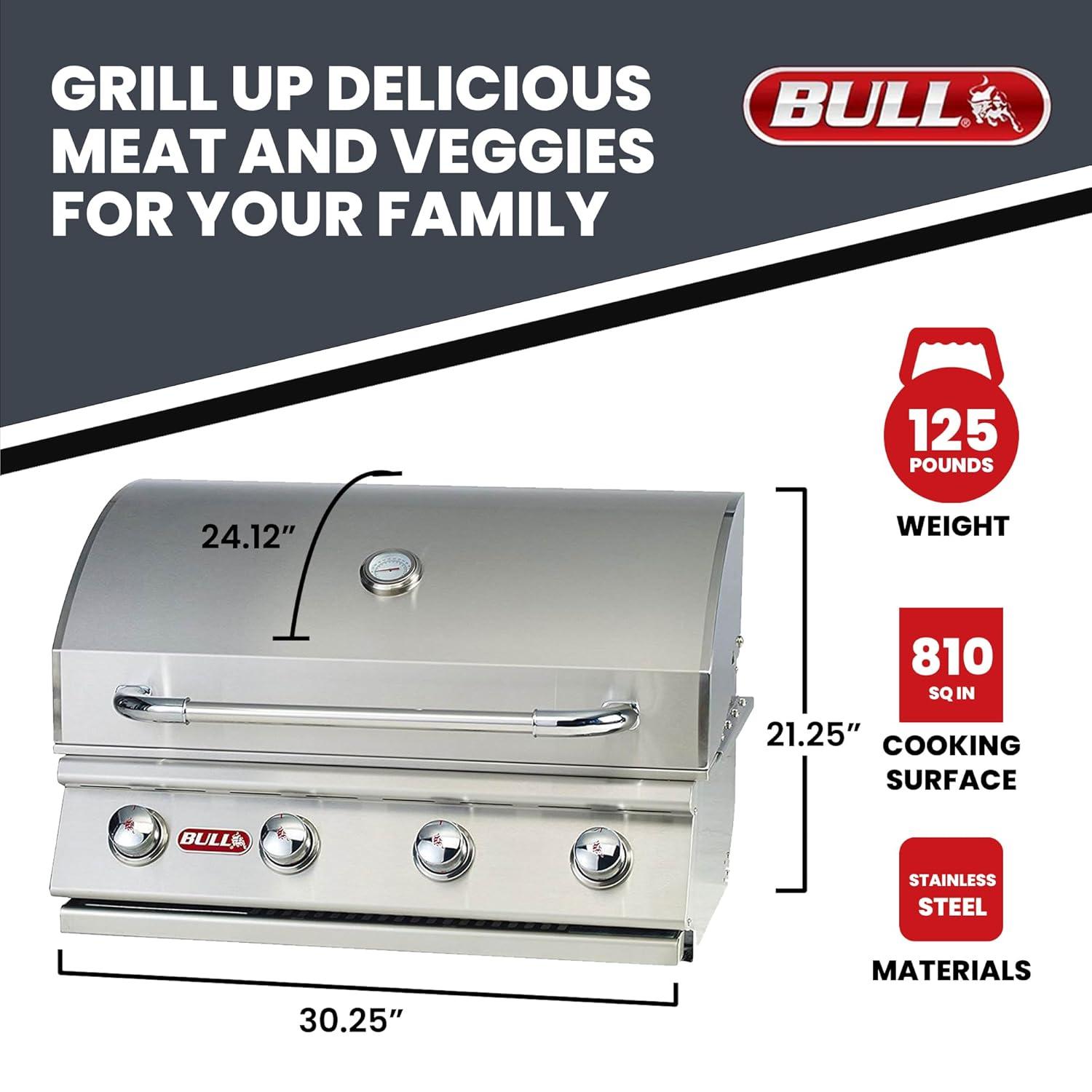 Bull Outdoor Products Liquid Propane Outlaw Drop-In Barbecue Grill Head
