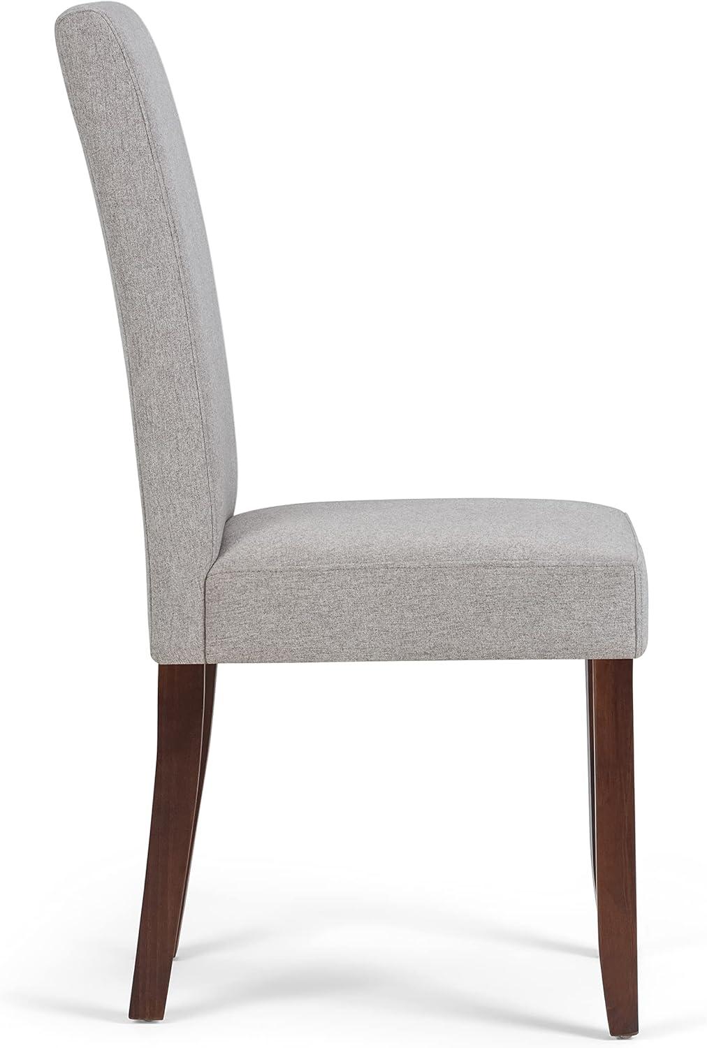 Cloud Grey Linen Upholstered Parsons Side Chair Set