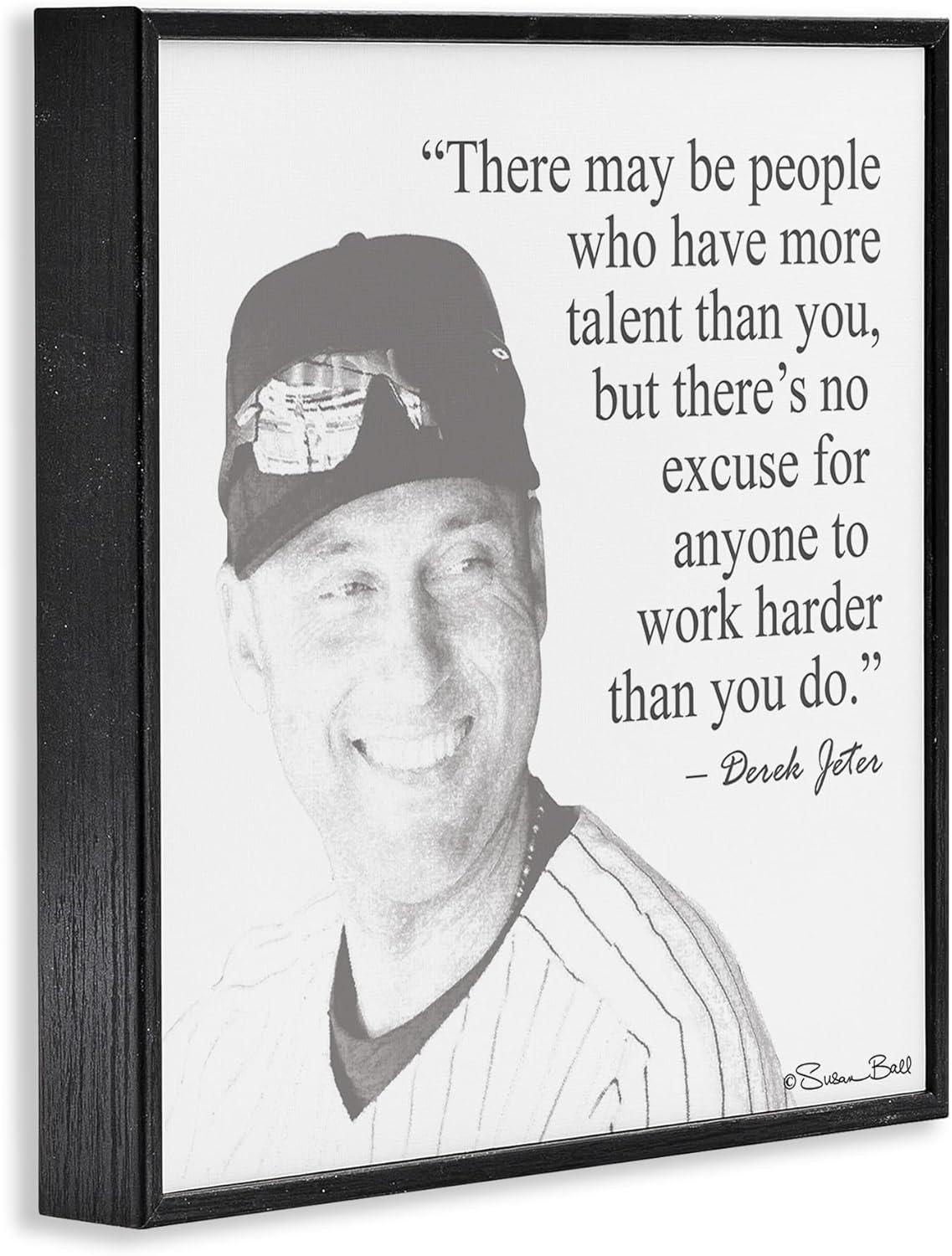 Stupell Industries Work Hard Derek Jeter Quote, 12" x 12"