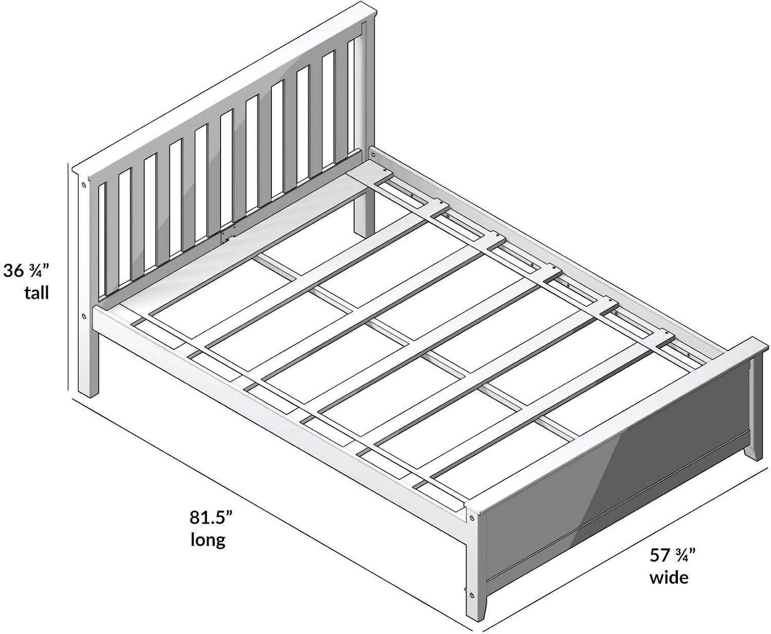 Plank+Beam Full Size Bed Frame with Headboard, Weight Capacity 400 lbs, No Box Spring Needed