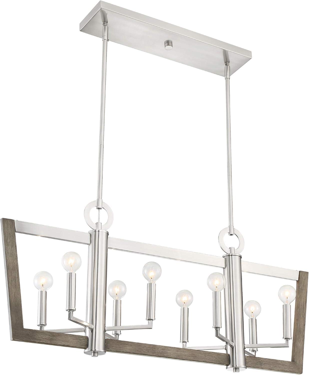 Designers Fountain Westend Satin Platinum 8 Light Island Chandelier, 93738-SP