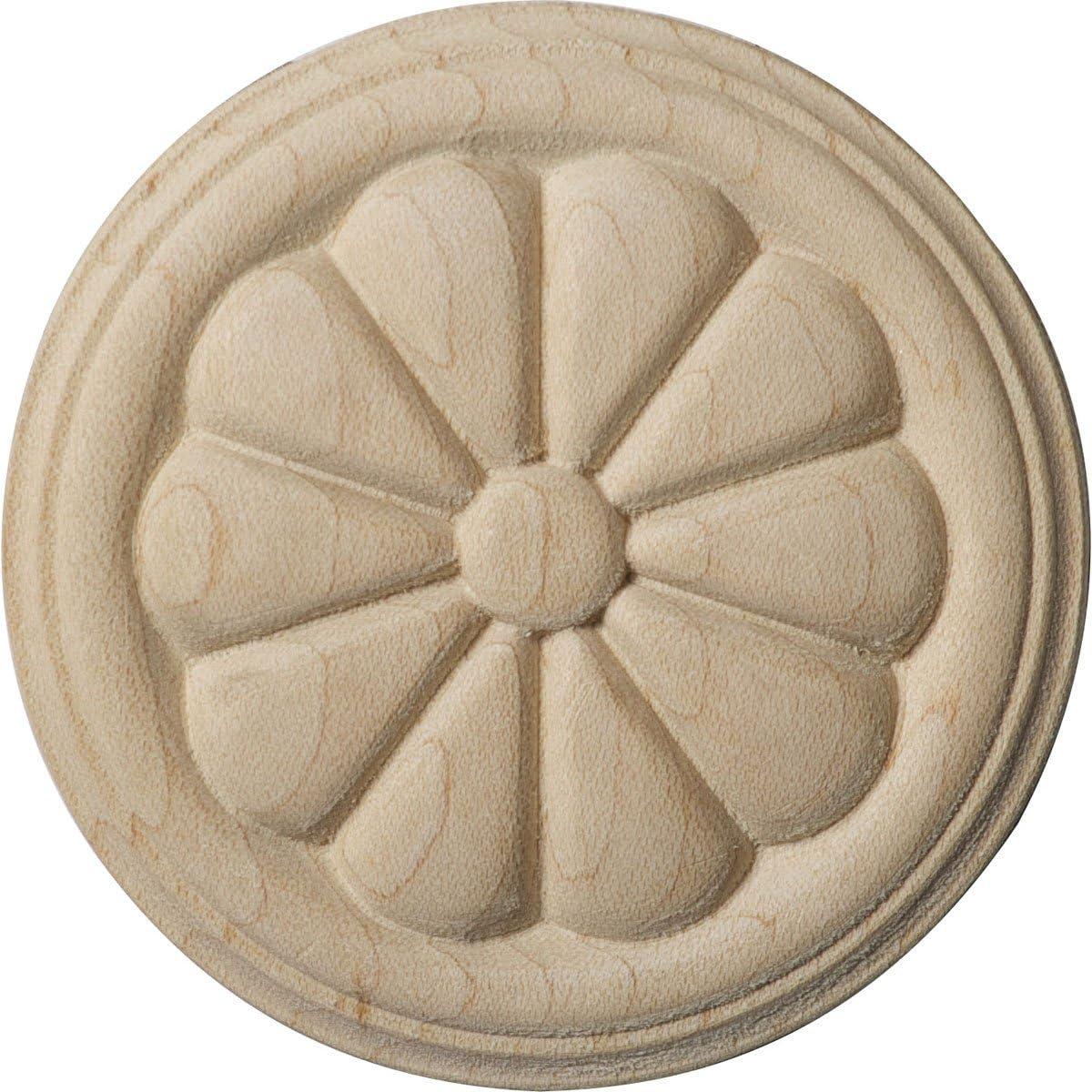 Maple Unfinished Round Rosette 2.75" x 2.75"