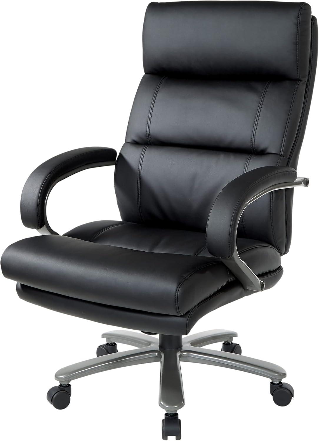 Big and Tall Executive Chair in Black Bonded Leather