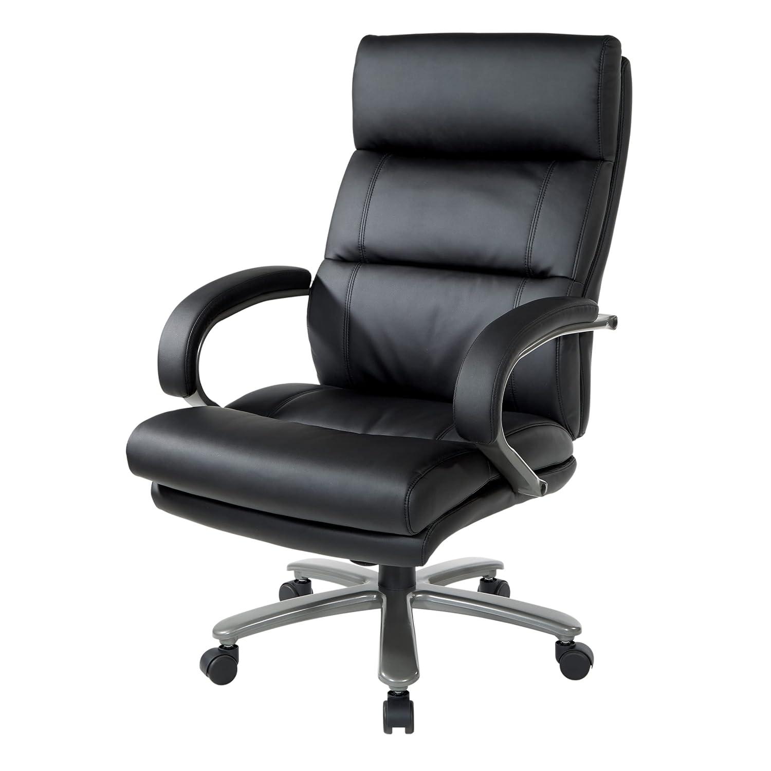 Big and Tall Executive Chair in Black Bonded Leather