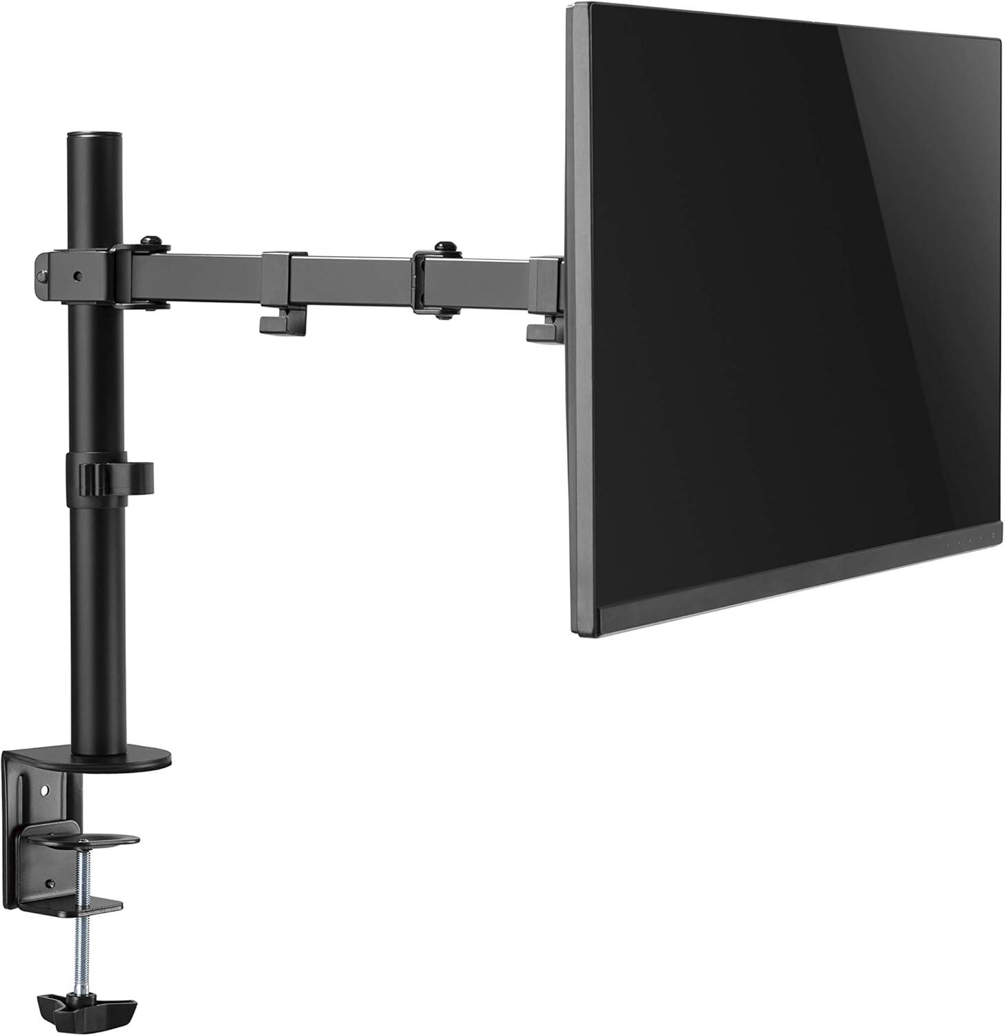 Amer Black Steel Single Monitor Articulating Arm Mount