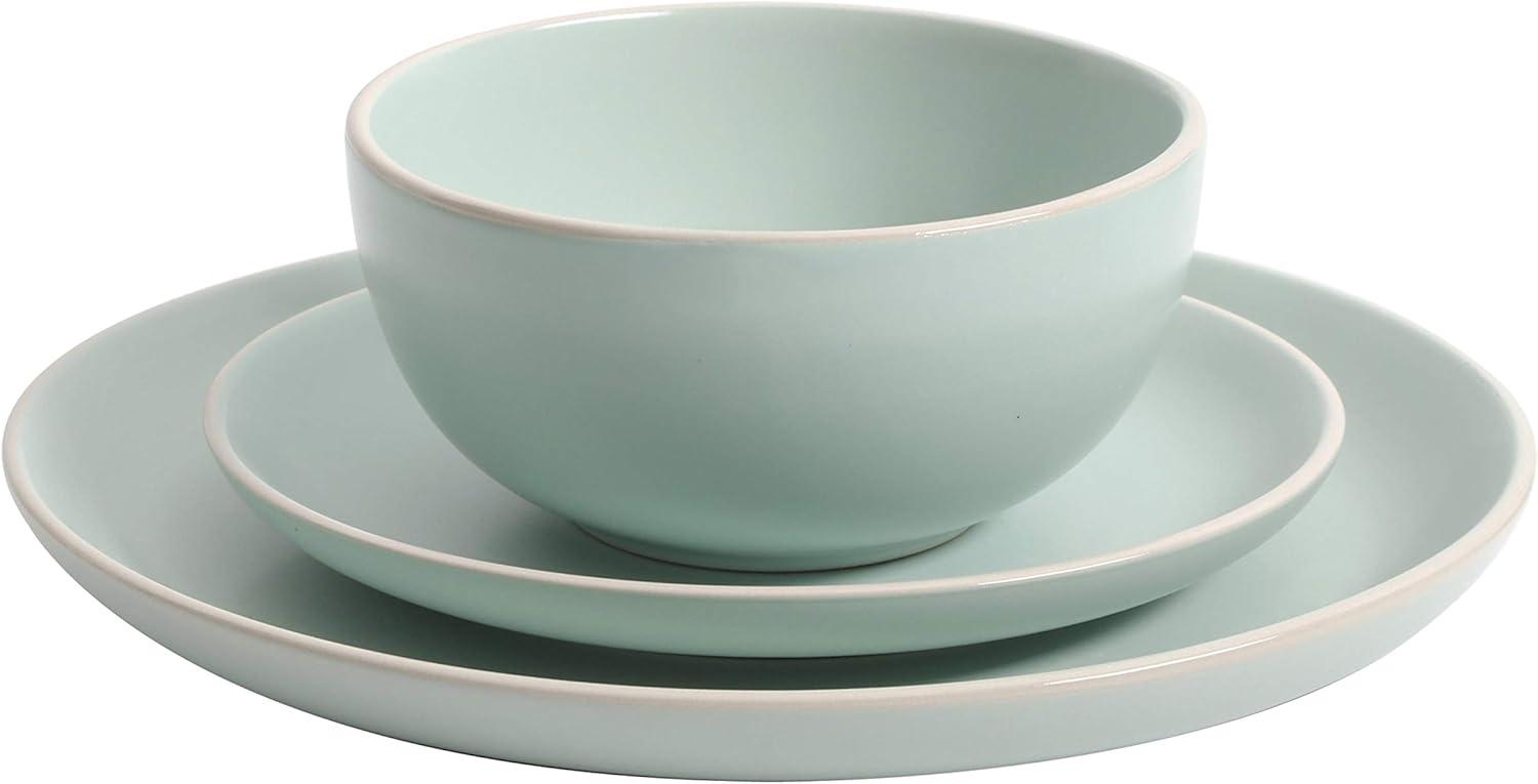 Matte Teal Ceramic 12-Piece Dinnerware Set, Service for 4