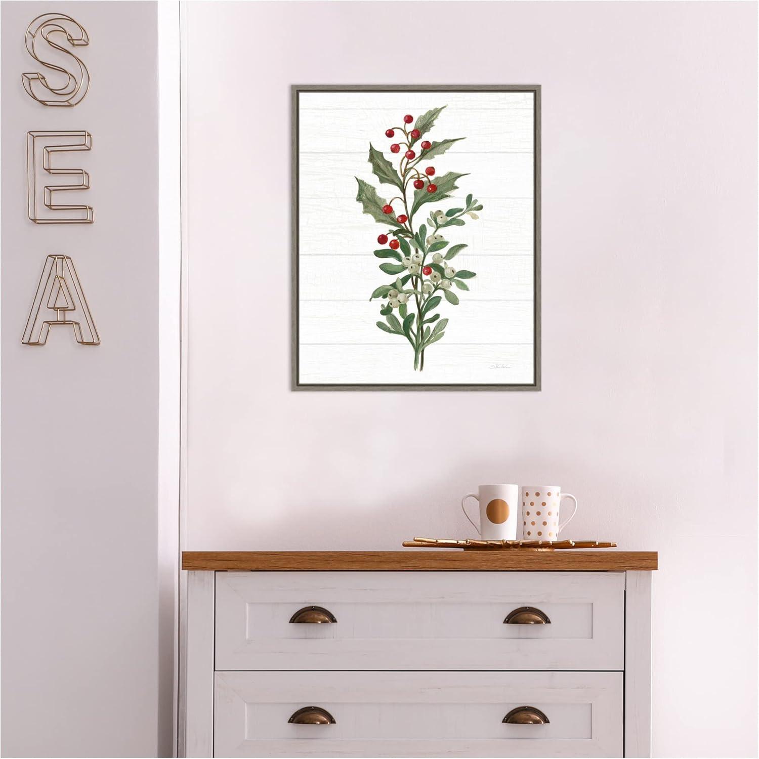 Amanti Art Christmas Moments V (Holly) by Silvia Vassileva Canvas Wall Art Print Framed 16 x 20-in.