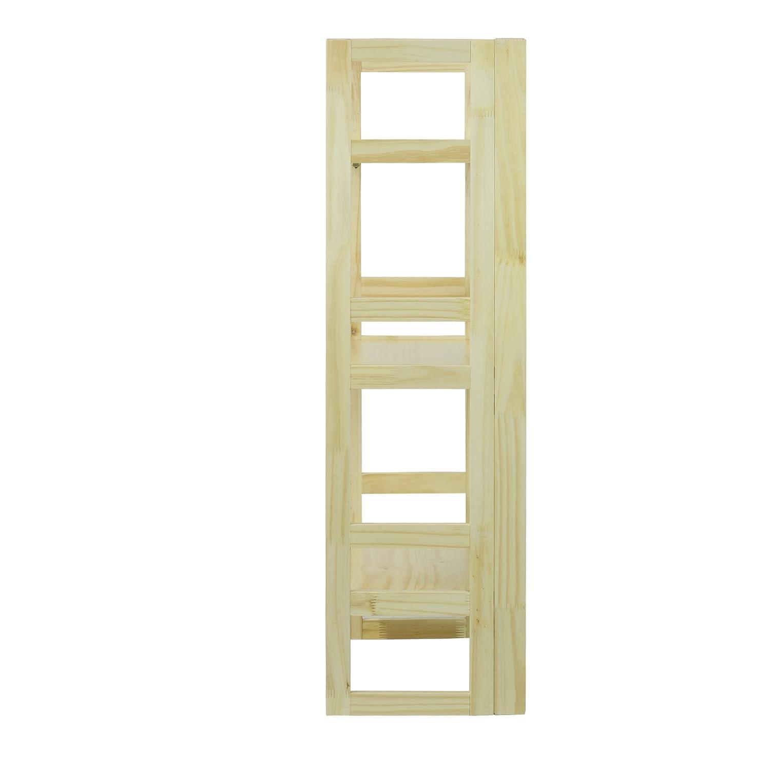 Casual Home 3 Shelf Folding Student Office Bedroom Living Room Bookcase, Natural