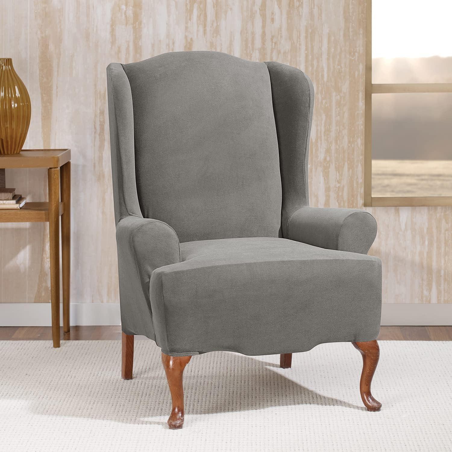 Stretch Morgan T-Cushion Wingback Slipcover