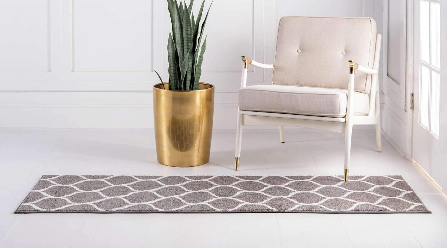 Unique Loom Trellis Frieze Rounded Area Rug