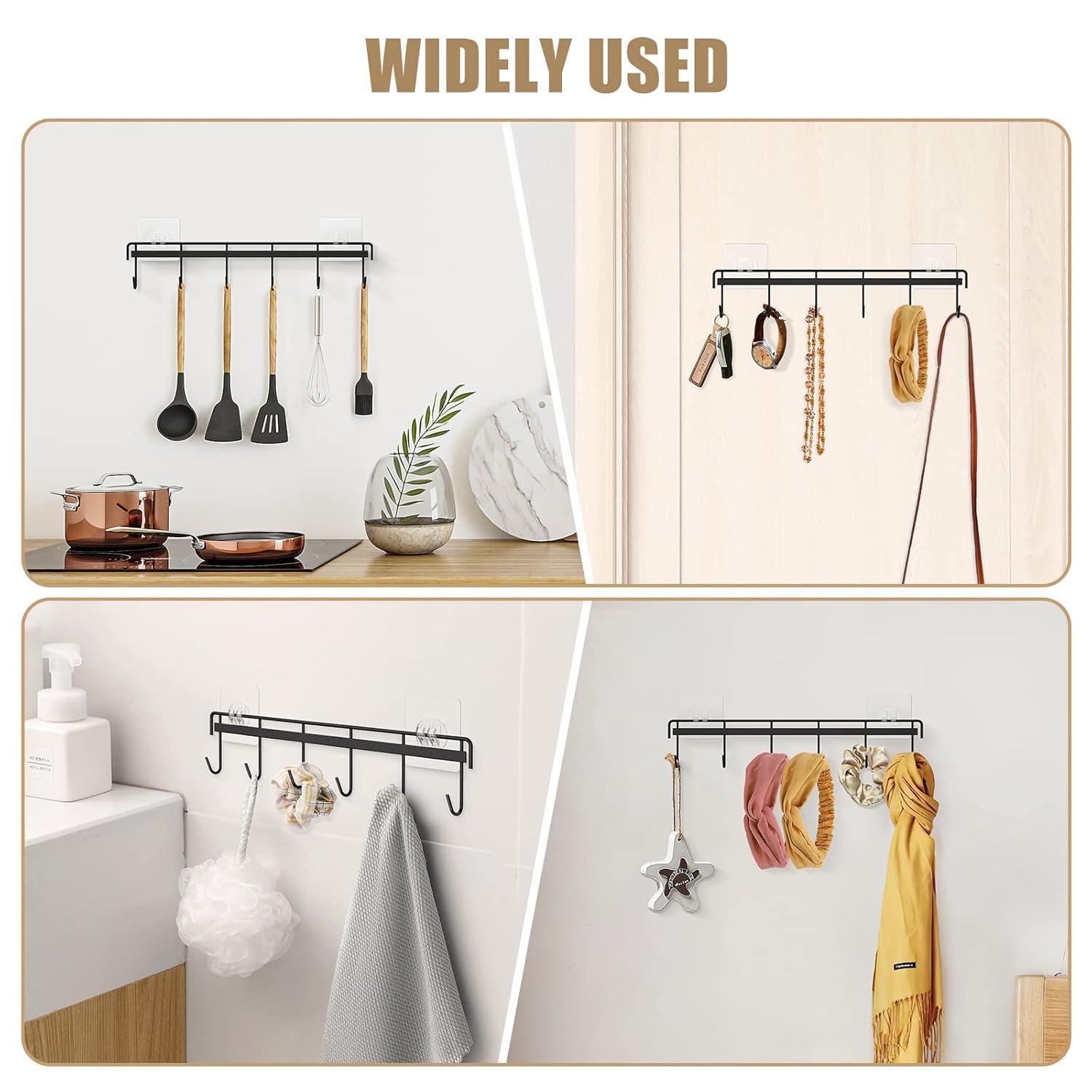 Prep & Savour Kitchen Utensil Rack Wall Mount, Adhesive Kitchen Utensil Hanger No Drilling