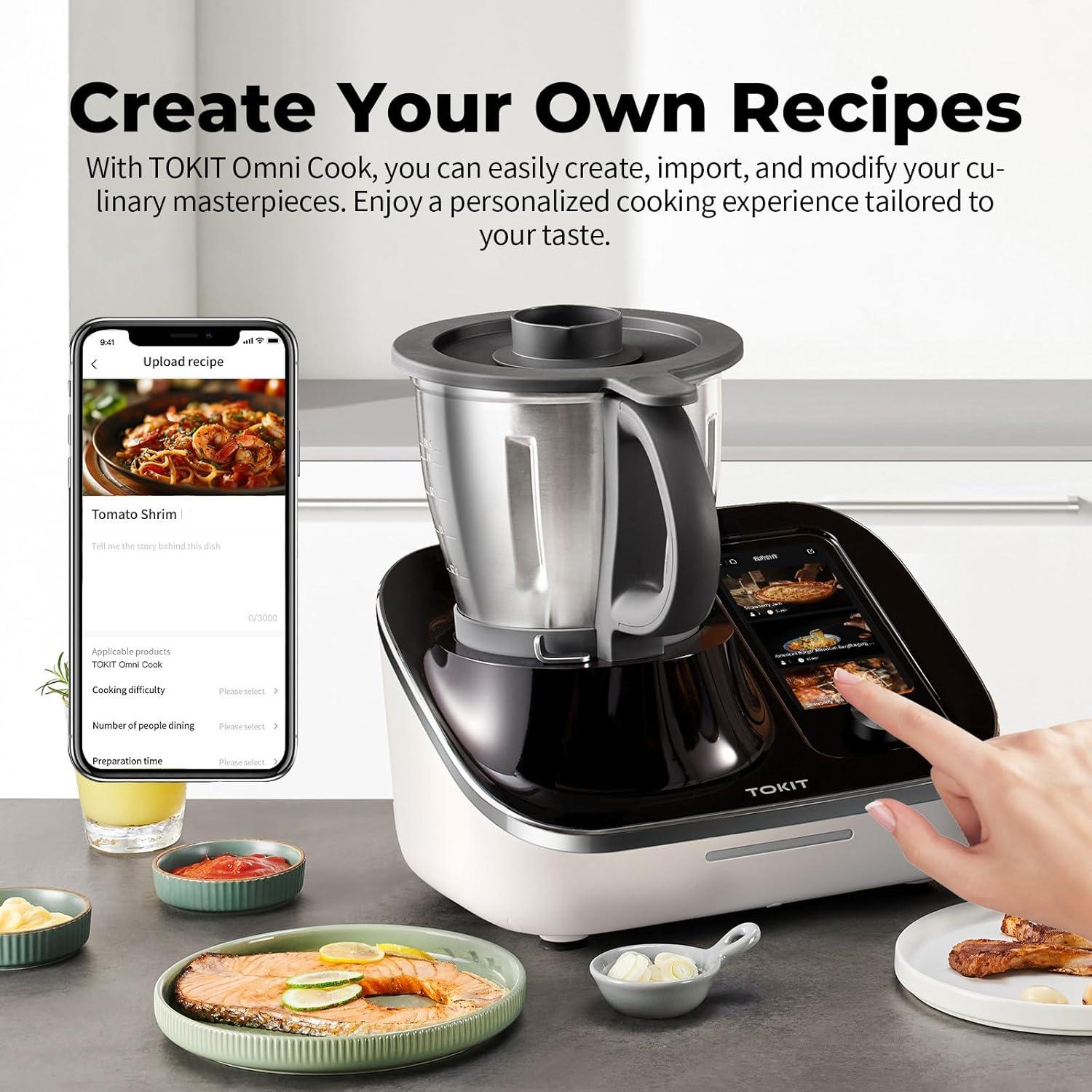 Black Stainless Steel Smart Multi-Cooker with Touchscreen