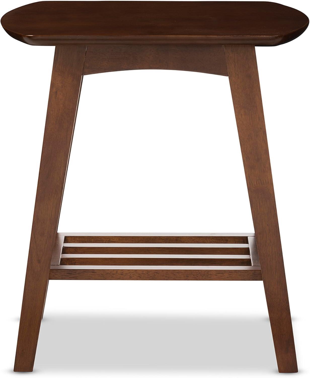 Sacramento Mid-century Modern Scandinavian Style End Table: Rubberwood Material, Angled Legs - Baxton Studio