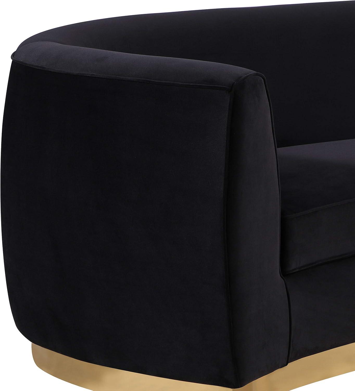 Meridian Furniture Julian Contemporary Velvet Loveseat in Black