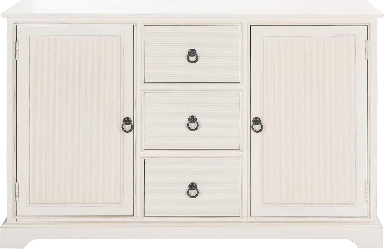 Adiland 2 Door & 3 Drawers Console Table - Distressed White - Safavieh