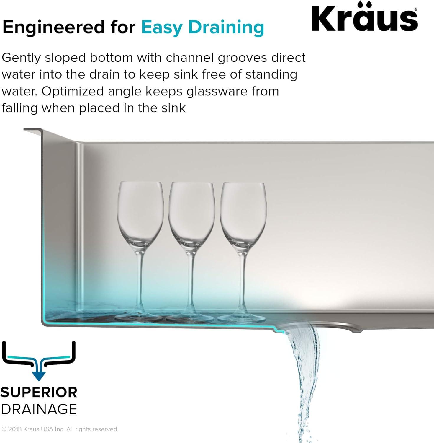 KRAUS Standart PRO Drop In 16 Gauge Bar Stainless Steel Kitchen Sink