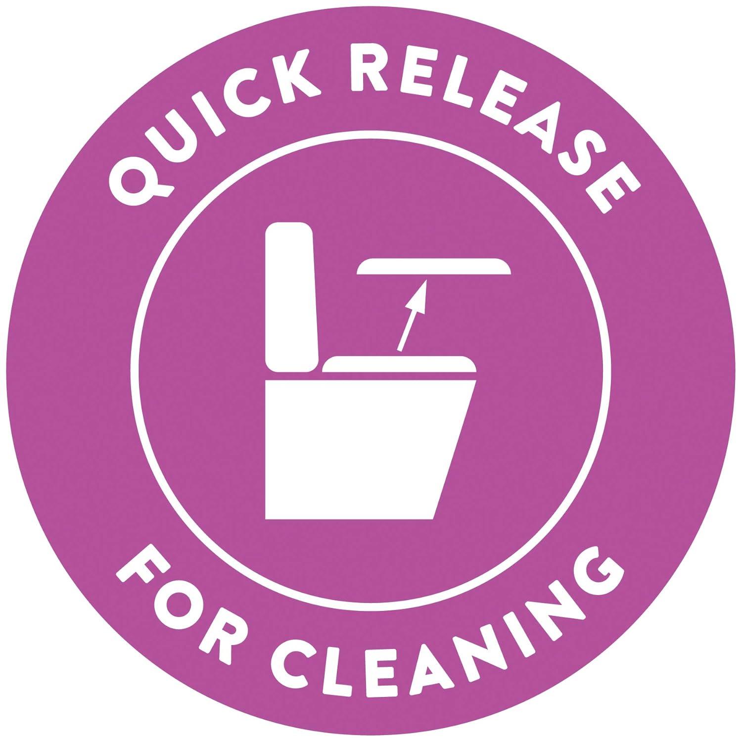 Croydex Steven Brown Artwork 19in Round Wood Toilet Seat, Colorful Giraffes Design