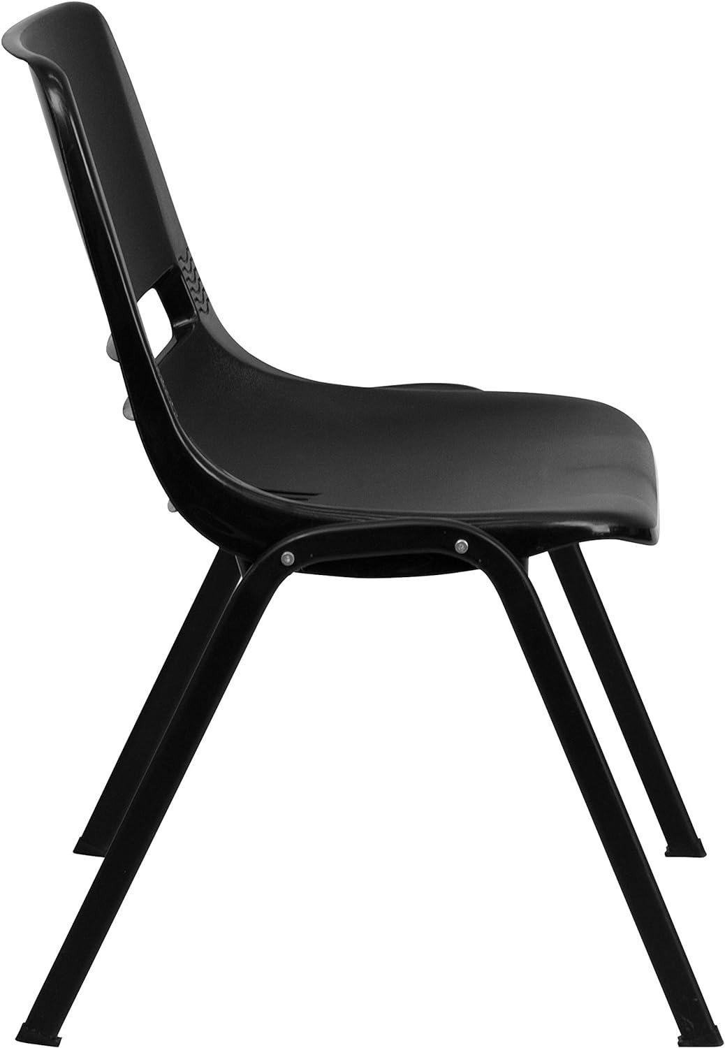 Black Metal Ergonomic Stackable Chair