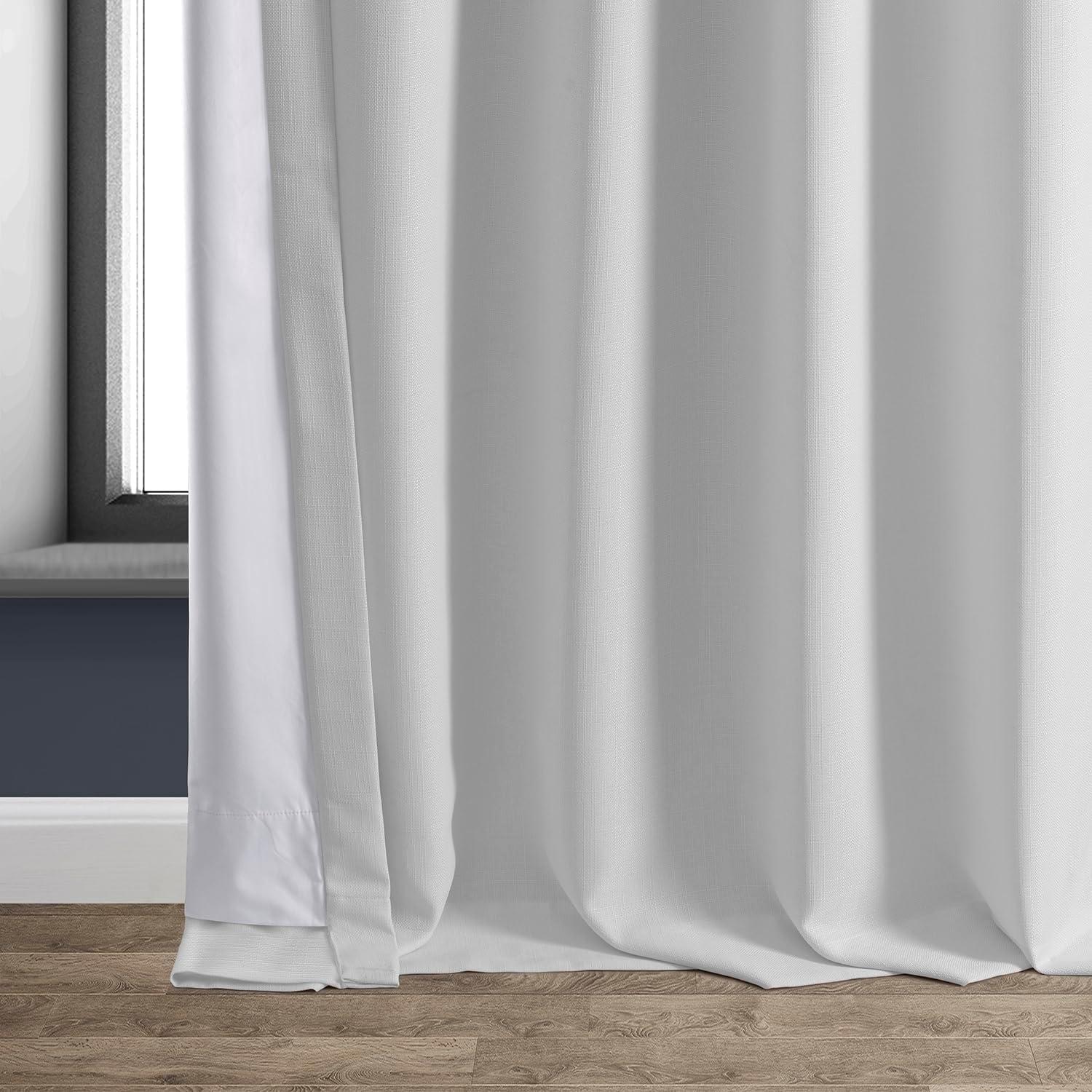 Signature Mission White Faux Linen Blackout Curtain (1 Panel), Mission White, 50W X 108L