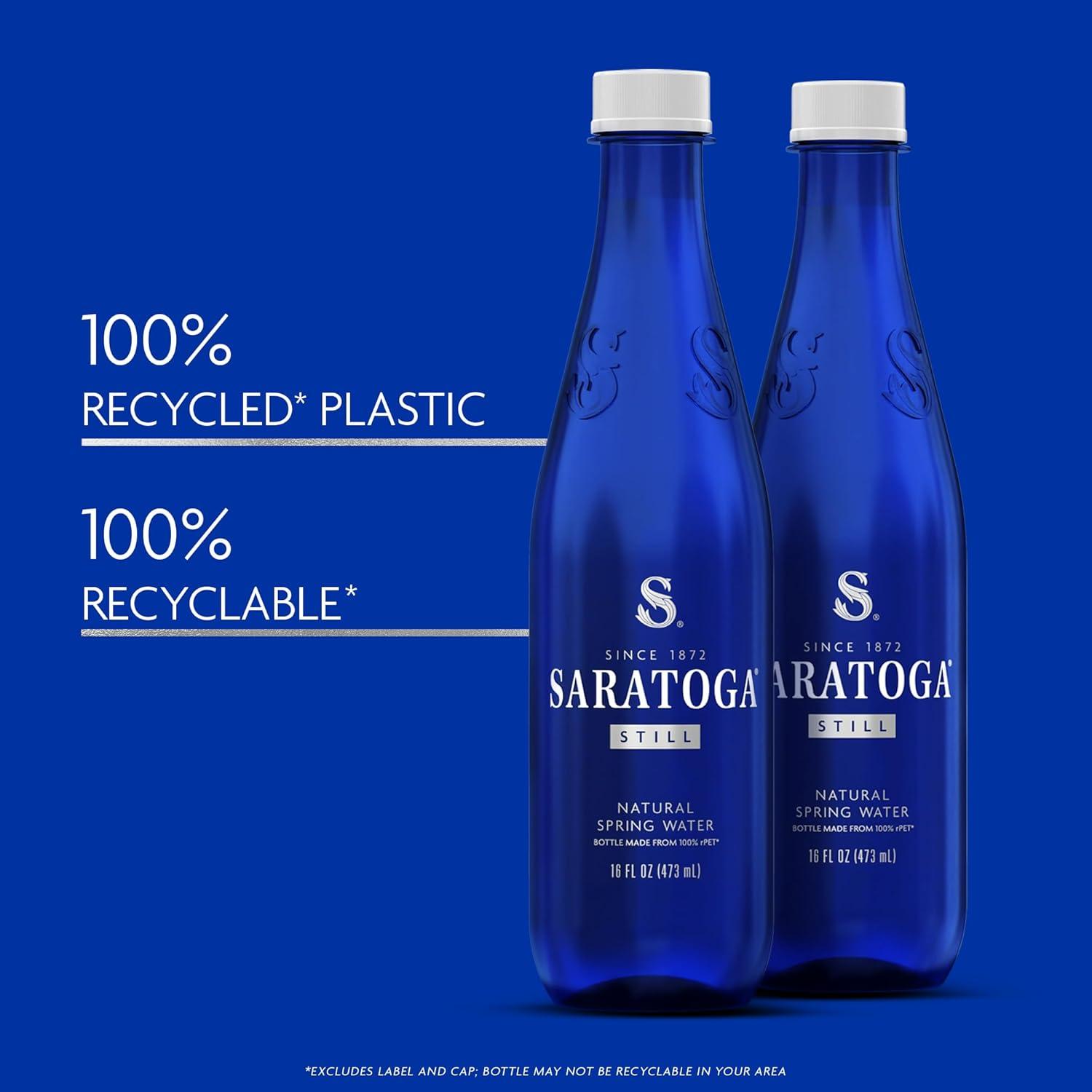 Saratoga Still Natural Spring Water in Recycled Plastic Bottles, 6 Pack
